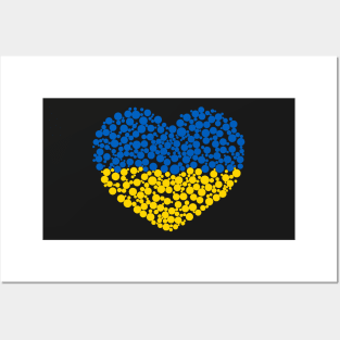 Heart shape with Ukraine flag colours - Support Ukraine Posters and Art